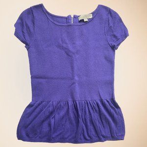 Purple Knit Peplum Top